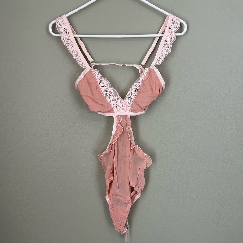 NWT we are hah free people key to your heart bodysuit womens pink - Picture 6 of 12